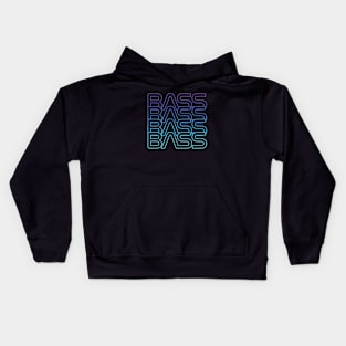 Bass Blueberry Color Repeated Text Kids Hoodie